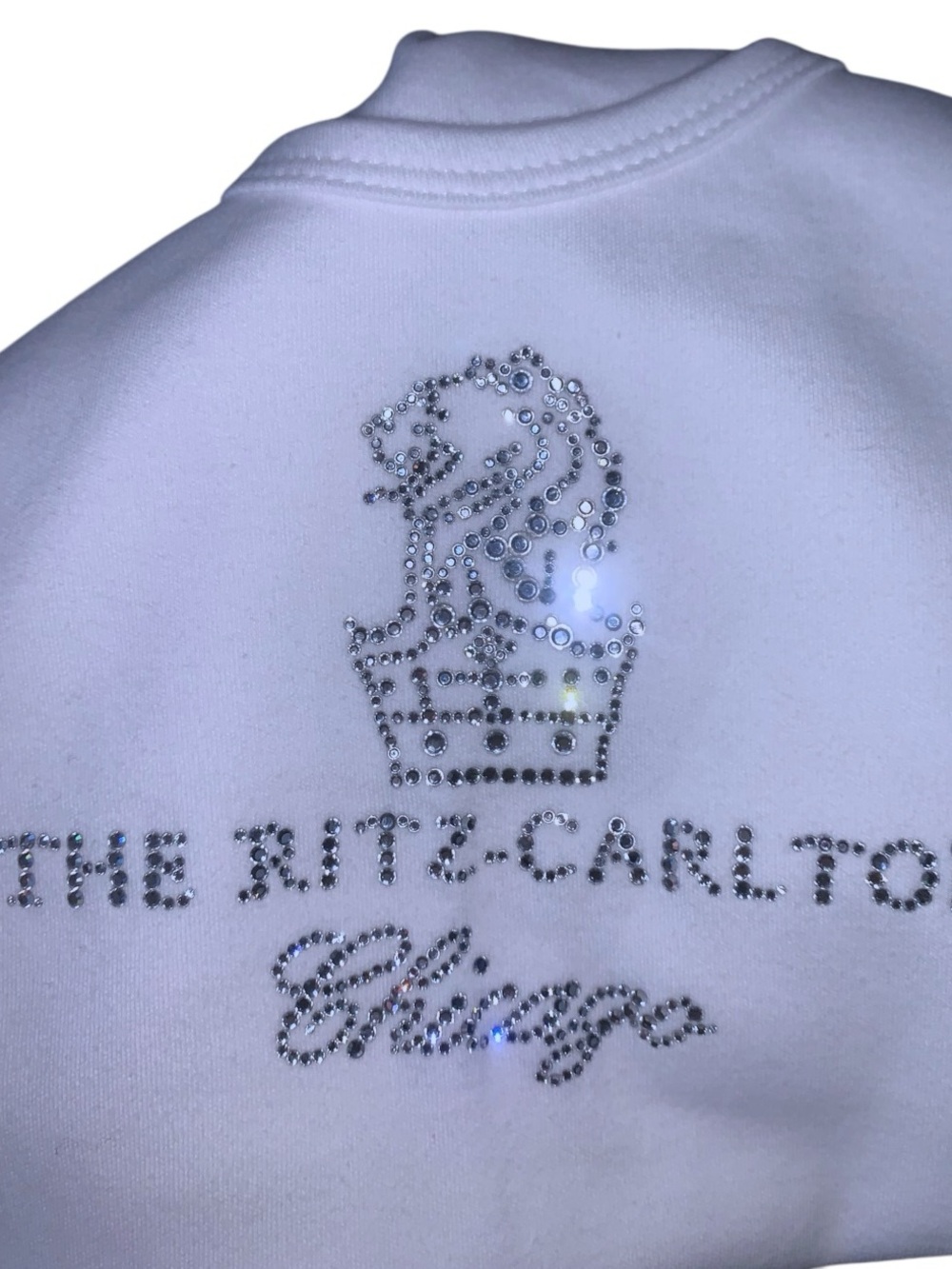 Vintage Y2K Ritz-Carlton Chicago Swarovski Crystal Baby Tee Made in USA “Medium”